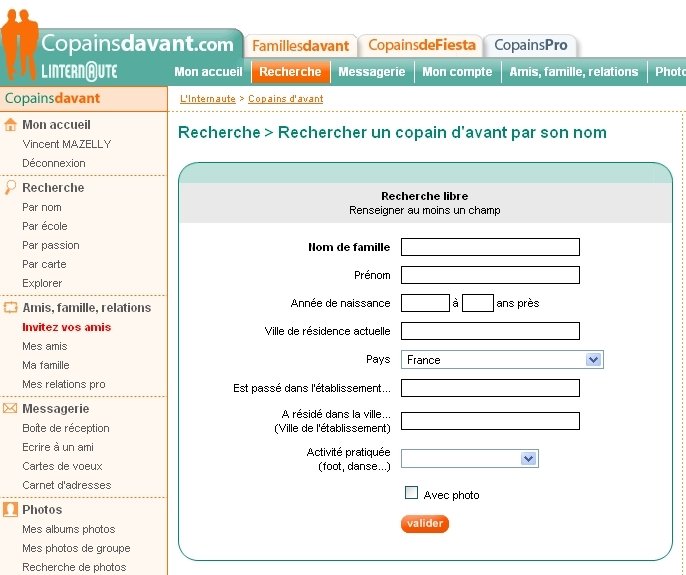Copain D Avant L Internaute Mon Compte