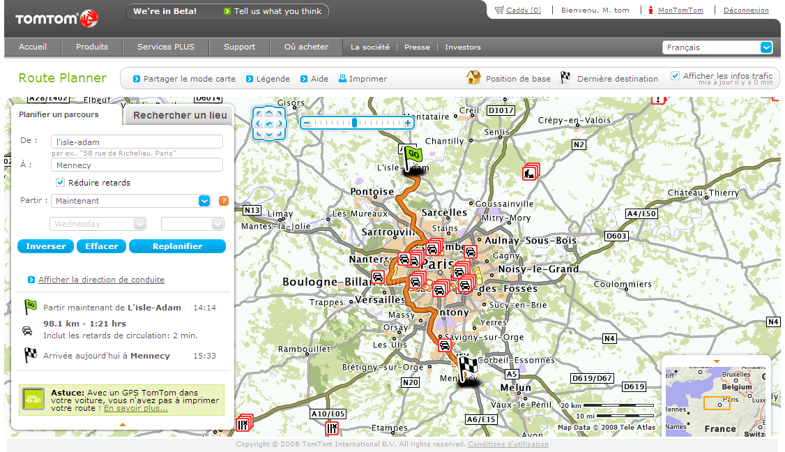 TomTom planificateur d