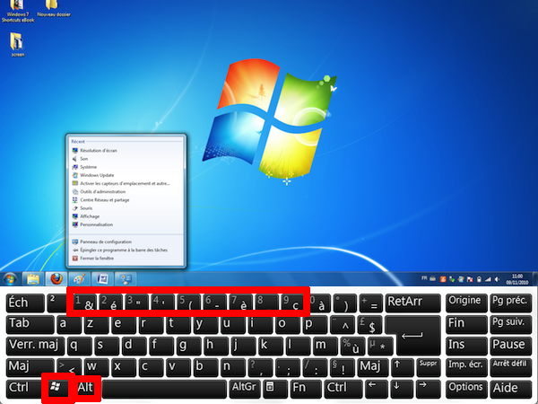 Image 17 : Les raccourcis exclusifs à Windows 7