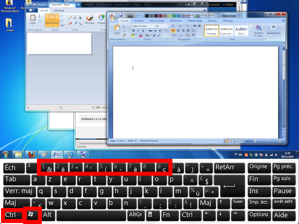Image 16 : Les raccourcis exclusifs à Windows 7