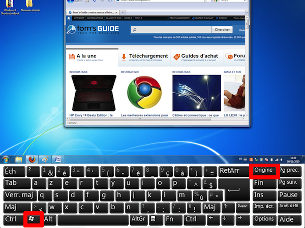 Image 2 : Les raccourcis exclusifs à Windows 7