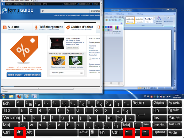 Image 12 : Les raccourcis exclusifs à Windows 7