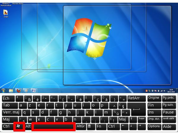 Image 3 : Les raccourcis exclusifs à Windows 7