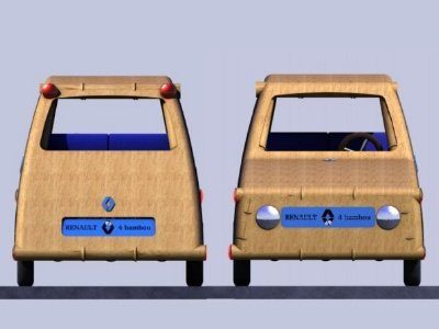 Image 3 : Une Renault 4L électrique avec un châssis en bambou