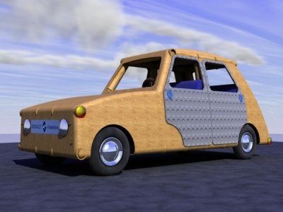 Image 2 : Une Renault 4L électrique avec un châssis en bambou
