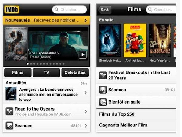 Image 1 : iPhone / Android : les meilleures applis cinéma