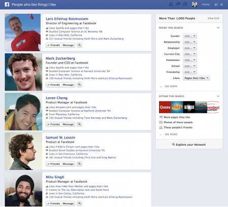 Image 2 : Facebook présente Graph Search, son moteur de recherche social