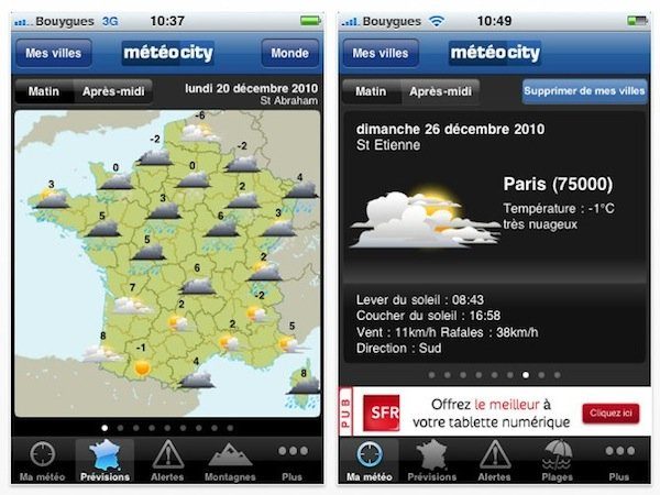 Image 3 : iPhone et Android : les meilleures applications météo
