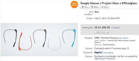 Image 2 : Les Google Glass déjà en vente sur eBay