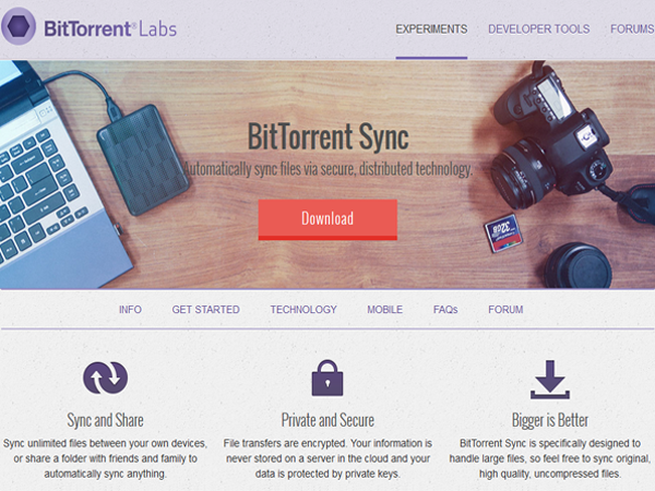 Image 1 : BitTorrent Sync : le partage de fichiers simplifié et sécurisé