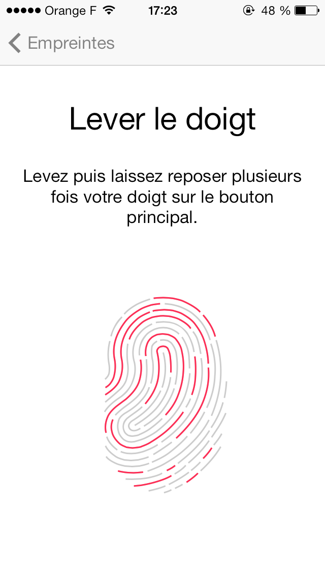 Image 2 : iPhone 5s : comment activer et désactiver le lecteur d’empreintes digitales Touch ID