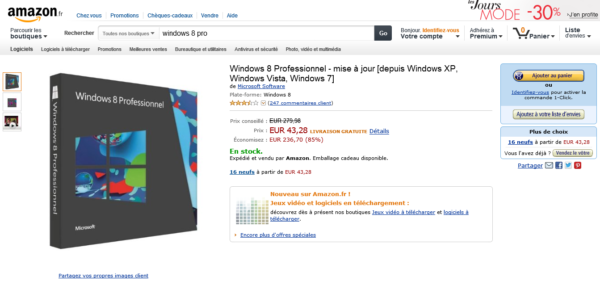 Image 1 : Windows 8.1 à 40 € au lieu de 200 $