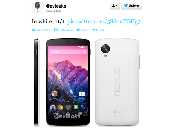Image 1 : Google Nexus 5 : à partir du 1 novembre (et en blanc) ?