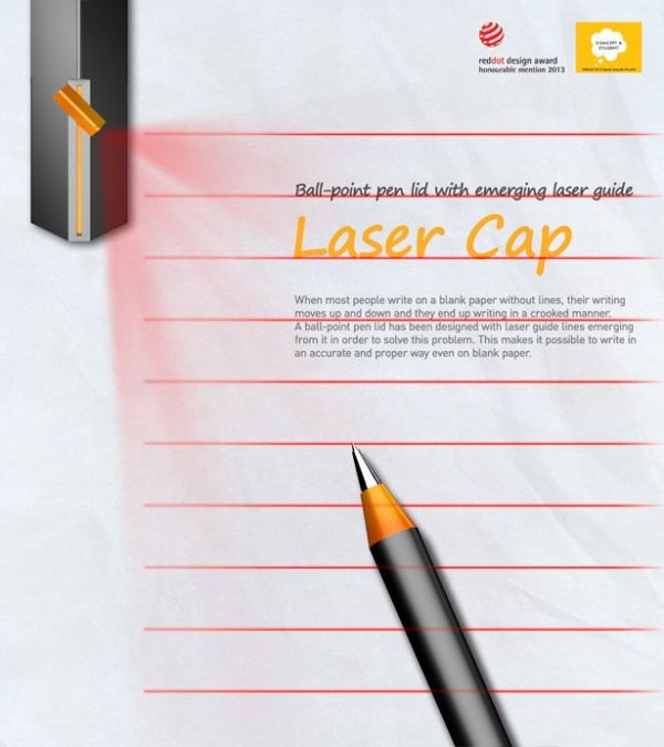 Image 2 : Pour écrire droit, suivez le laser