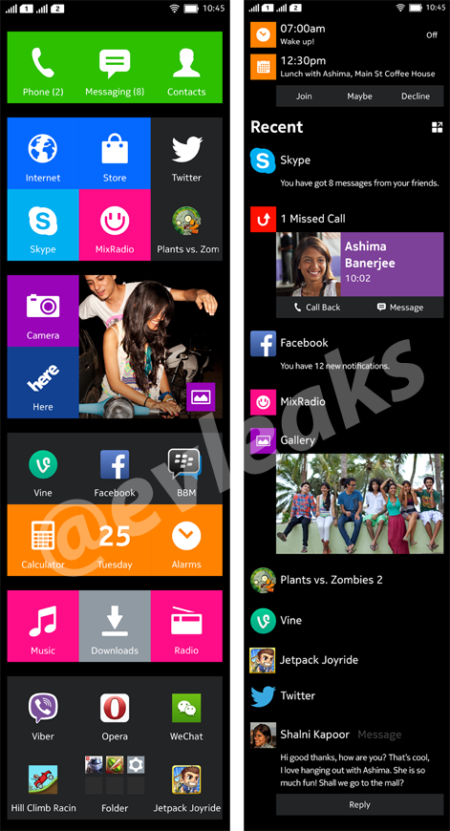 Image 1 : Le smartphone Android de Nokia a tout d'un Windows Phone
