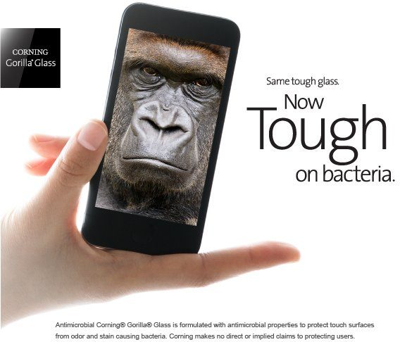 Image 1 : [MAJ] Le nouveau Gorilla Glass veut lutter contre les microbes