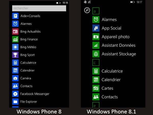 Image 5 : Windows Phone 8.0 / Windows Phone 8.1 : le face à face