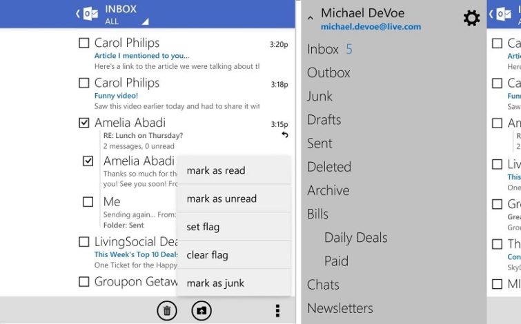 Image 1 : Outlook.com sur Android : des données stockées en clair, c'est un problème