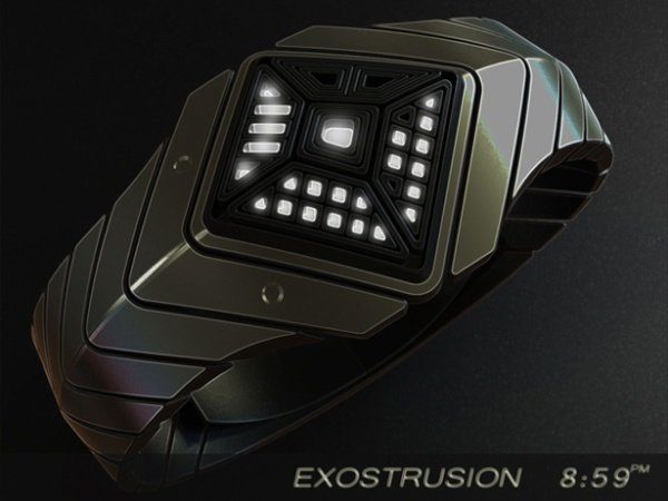 Image 1 : Pour lire l'heure sur cette montre futuriste, il faut compter les LEDs