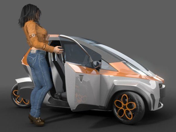 Image 1 : μrban, une voiture électrique qui se faufile partout grâce à ses trois roues
