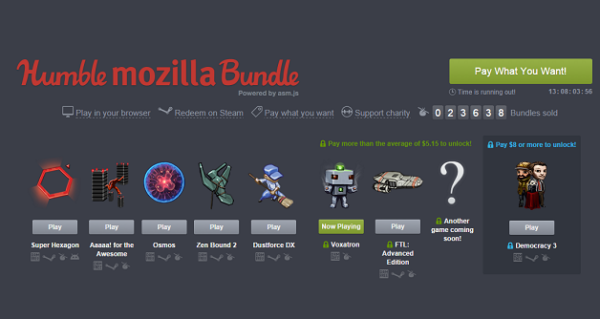 Image 1 : Humble Bundle et Mozilla s'associent : le plein de bons jeux à petits prix