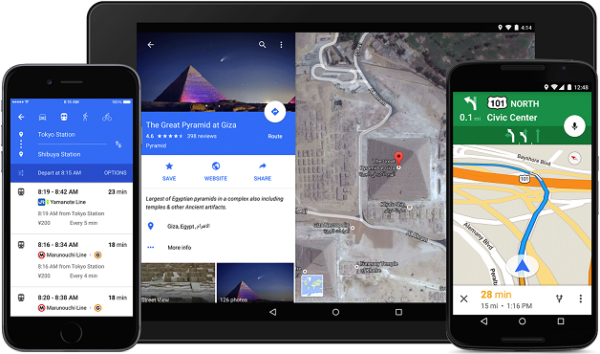 Image 1 : Google Maps passe en mode Lollipop sur Android et iOS