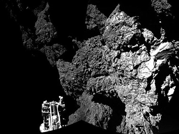Image 1 : Sur sa comète, le robot Philae s’est réveillé