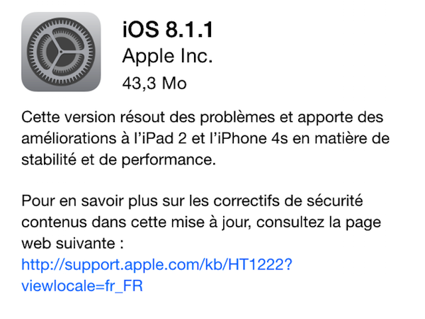 Iphone 4 Ipad 2 La Mise A Jour Ios 8 1 1 Est Pour Vous