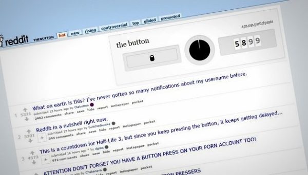 Image 1 : Reddit : un bouton, un compte à rebours et un mystère