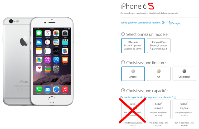 Image 1 : iPhone 6S : plus fin, plus léger et adieu les 16 Go