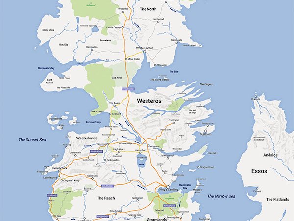 Image à la une de Game of Thrones : une carte de Westeros façon Google Maps