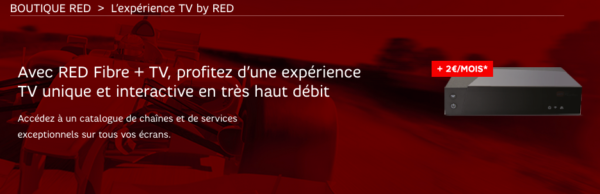Image 1 : RED Fibre : un décodeur TV à 2 euros par mois