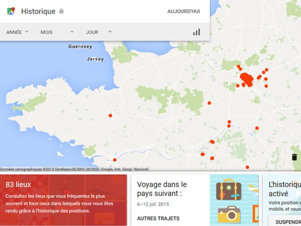 Image à la une de Your Timeline : Google vous suit à la trace et vous le montre