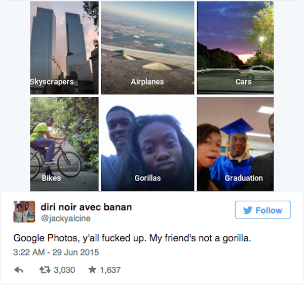 Image 1 : Quand Google Photos confond des noirs avec des gorilles