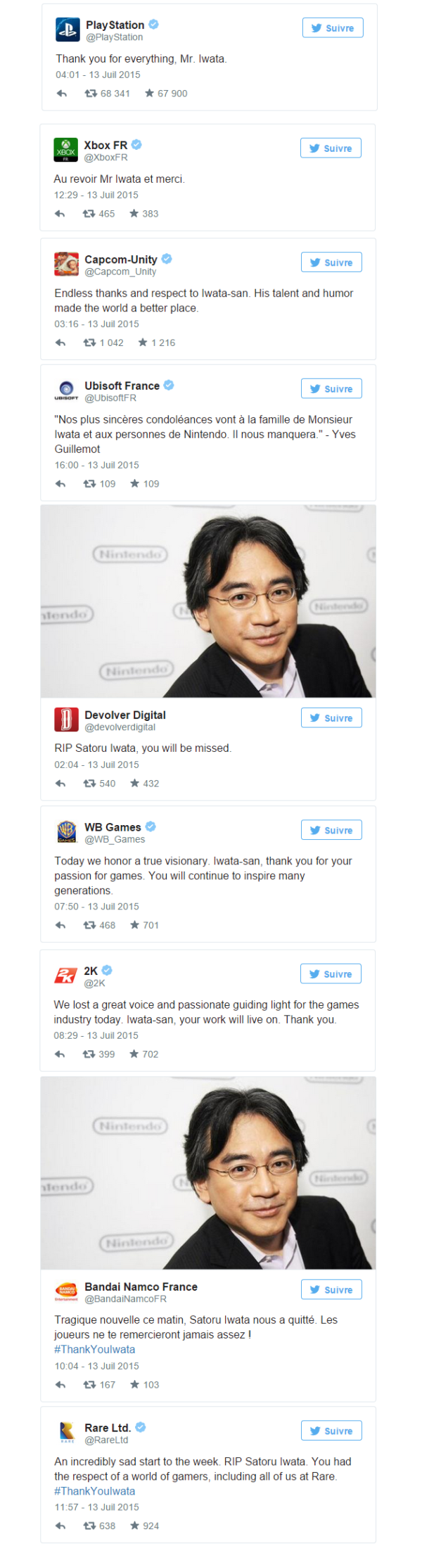 Image 2 : Satoru Iwata : les hommages après le décès du PDG de Nintendo