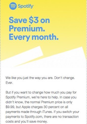 Image 2 : Spotify iOS : comment économiser 3 euros par mois