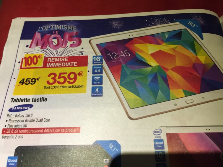 Image 1 : [Promo] La Samsung Galaxy Tab S 10.5 à 329 €