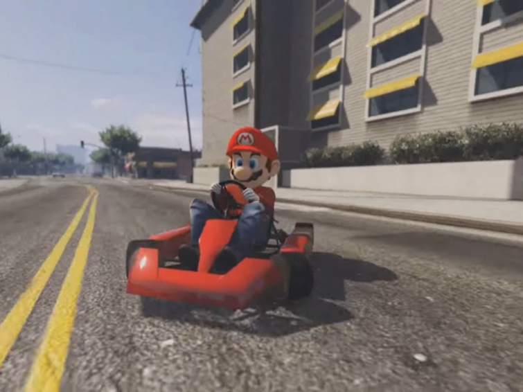 Image 1 : Mario Kart s’invite dans GTA 5