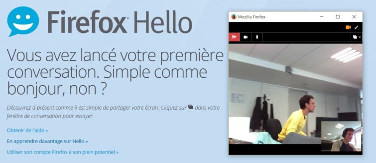 Image 1 : Hello : Mozilla lance son service de chat vidéo sans inscription
