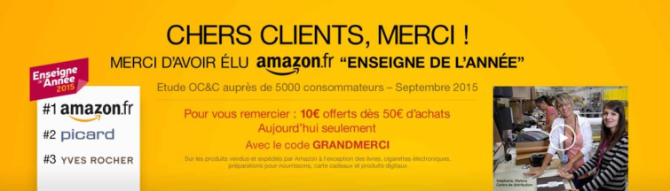 Image 1 : [Bon Plan] Amazon offre 10 € de réduction à partir de 50 € d'achat