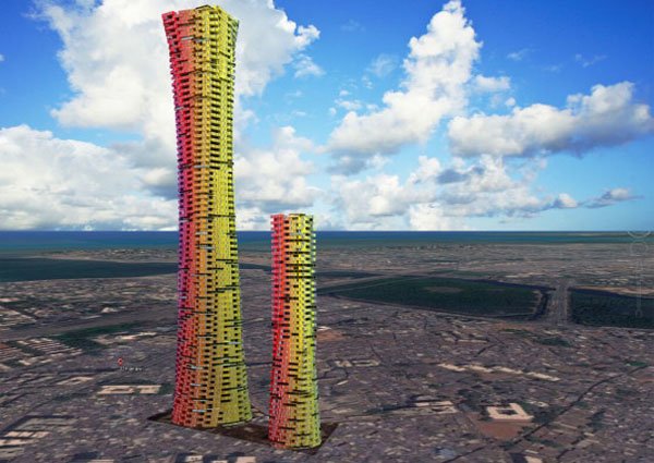 Image à la une de Containscraper, un concept de gratte ciel à base de conteneurs