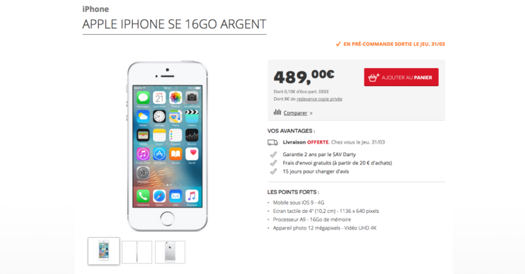 Image 2 : iPhone SE : où le trouver au meilleur prix ?