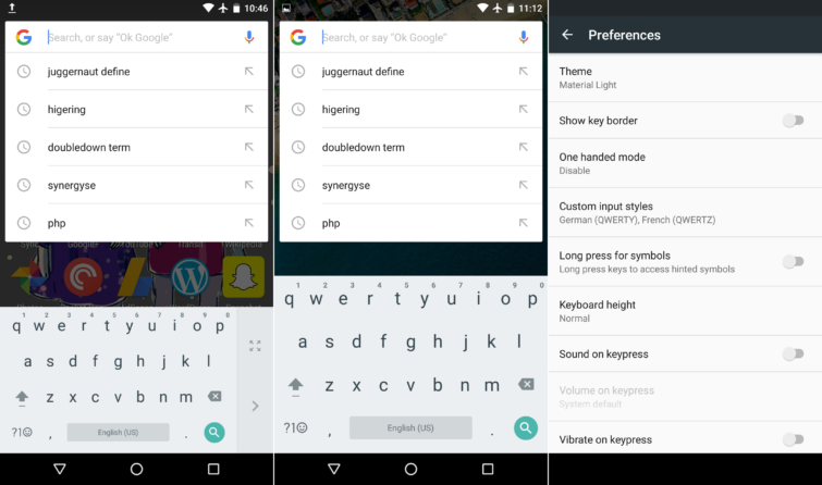 Image 1 : Android : Google met à jour son clavier pour l'utilisation à une main