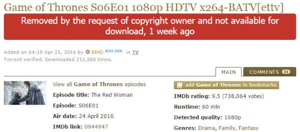 Image 2 : HBO part en guerre contre le piratage de Game Of Thrones, mais est-ce bien utile ?