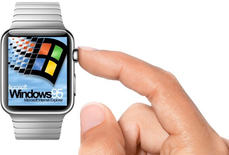 Image 1 : Il installe Windows 95 sur son Apple Watch et il en est fier