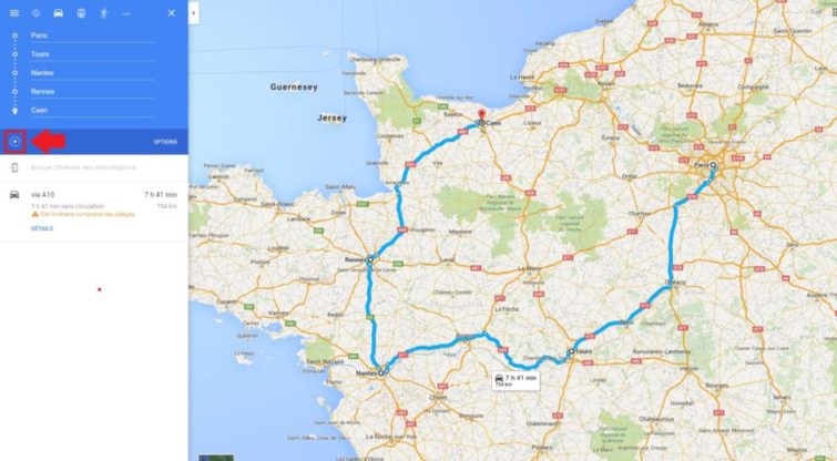 Image 1 : Google Maps rend enfin possible les itinéraires multi-destinations sur Android !