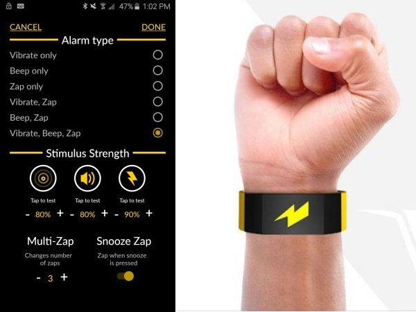 Image à la une de Vibreur + sonnerie + décharge électrique : ce bracelet réveille à coup sûr