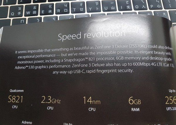 Image 1 : Asus ZenFone 3 Deluxe, le premier smartphone doté d’un Snapdragon 821 ?