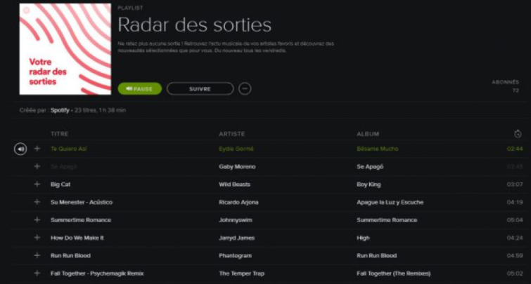 Image 1 : Spotify lance Radar, une nouvelle playlist personnalisée