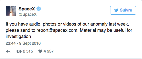 Image 1 : Space X demande l’aide des internautes pour comprendre l’explosion de Falcon 9